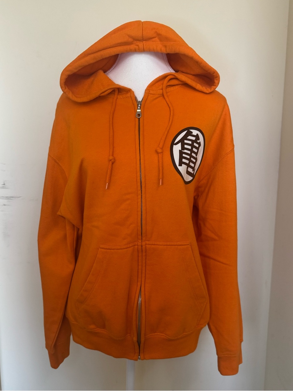 3/$30 Dragon Ball Z Orange Zip-Up Hooded Jacket with Graphic Emblem